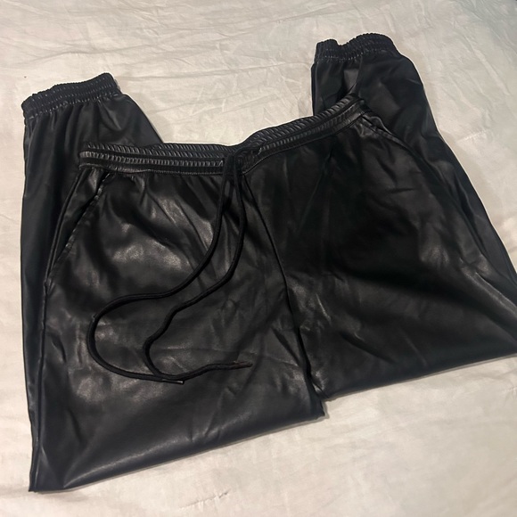 a new day Black Faux Leather Joggers - Picture 1 of 4